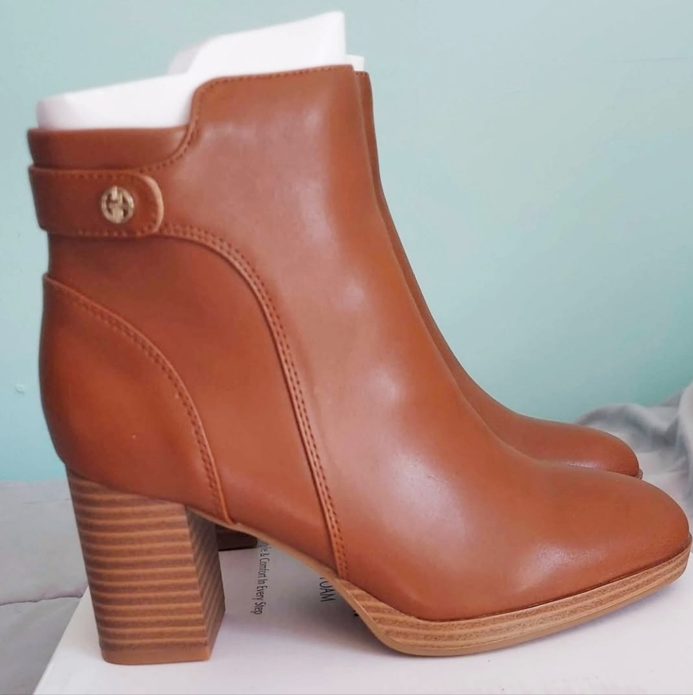 Giani Bernine Brown Leather Ankle Boots NWT Women Size 6